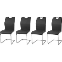 HTI Schwingstuhl 4er-Set Nelly Schwarz