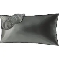 Ailoria BEAUTY SLEEP SET Silk Zipper Pillowcase (40x80) (anthracite) with eye mask