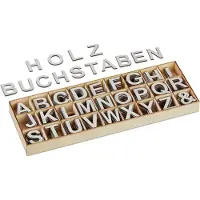 Relaxdays 324tlg. Holzbuchstaben-Set