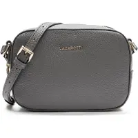 Lazarotti Leder Umhängetasche Bologna Leather Shoulder Bag Grey grau