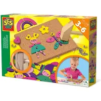 SES Creative Hämmerchen Tick Trendy, Bastelset für Kinder, 3 Jahr(e), Kork, Holz, Mehrfarbig