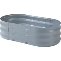 Casa.pro Pflanzbeet ‘Alfedena’ verzinkter Stahl oval 90 x 50 x 25 cm Anthrazit