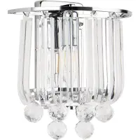 Lux.pro Wandleuchte 'Alnwick' 2er Set E14 mit Kunstkristallen 24 x 22 x 15 cm Chromfarben
