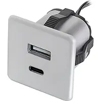 Furnika Einbau USB-Charger alufarbig 1xTYP-A + C