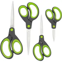 Rapesco Soft Grip Scheren RA-1576 (grün), Paket à 4 Stück