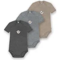 Normani 3er Set Baby Merino Body Kurzarm „Tauranga" - 9299
