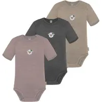 Normani 3er Set Baby Merino Body Kurzarm „Tauranga" - 9295