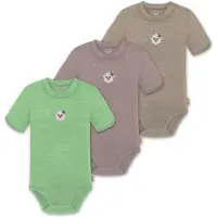 Normani 3er Set Baby Merino Kurzarmbody „Tihoi" - 9319