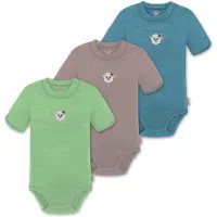 Normani 3er Set Baby Merino Kurzarmbody „Tihoi" - 9319