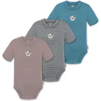 Normani 3er Set Baby Merino Kurzarmbody „Tihoi" - 9319