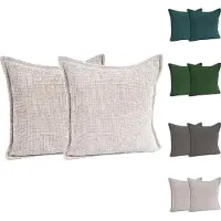 Mojawo 2er Chenille Kissenhülle Kissenbezug mit Reissverschluss 45x45cm