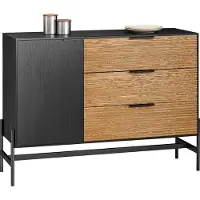 SoBuy HFSB02-SCH Sideboard Küchenschrank Flurschrank Buffet Schuhschrank Küchekommode Aufbewahrungsschrank TV-Schrank Schwarz BHT ca. 114x83x40cm