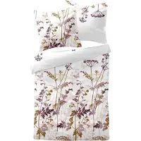 TRAUMSCHLAF Biber Bettwäsche Guildford lila 160x210 cm + 65x100 cm