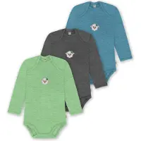 Normani 3er Pack Baby Merino Body Langarm „Auckland" - 9383