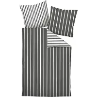 Janine Mako-Satin Bettwäsche modern classic Kissenbezug einzeln 65x100 cm anthrazit