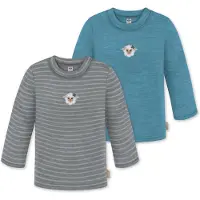 Normani 2er Pack Baby Merino Longsleeve „Taupo" - 9473