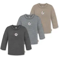 Normani 3er Pack Baby Merino Longsleeve „Taupo" - 9475