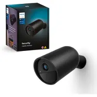 Philips Secure Kamera schwarz, kabellos, IP-Sicherheitskamera, Innen & Außen, Kabellos, Amazon Alexa / Google Home / Apple HomeKit, Wand, Schwarz