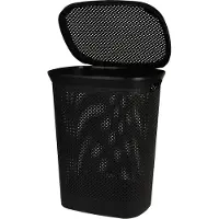 Mojawo Wäschekorb Wäschebox Wäschetruhe mit Deckel Schwarz 60L