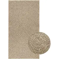 vidaXL Teppich ZIZUR Beige 80x150 cm Jute-Optik Indoor und Outdoor