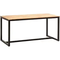FineBuy Esszimmertisch 120x60x76 cm Akazie Massivholz Metall Esstisch Loft-Style Küchentisch mit Metallbeinen Holztisch Industrial Klein Speisetisch