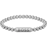 BOSS Silberfarbenes Armband mit Logo am Verschluss Grösse M