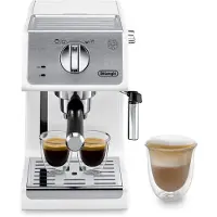 De'Longhi DeLonghi Active Line ECP33.21.W, Arbeitsfläche, Kombi-Kaffeemaschine, 1,1 l, Gemahlener Kaffee, 1100 W, Farbe: Weiß