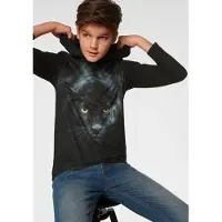 Kidsworld Kapuzenshirt "PANTHER - Fotodruck" Langarm, Basic-Passform, mit peppigem Druck, aus Baumwolle
