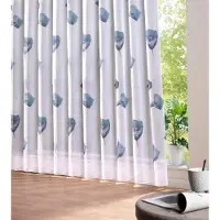 Weckbrodt Gardine "Calla" Smokband 1 Stk. tlg. Voile, bedruckt, floral, geblümt, halbtransparent, Beschwerungsband