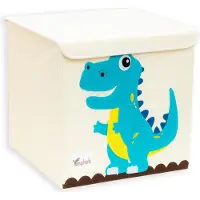 Intirilife Aufbewahrungsbox mit Deckel für Kinder - 35 x 33.5 x 33 cm - Motiv Dinosaurier - Würfel Box Behälter für Spielzeug Decken Kleidung kompatibel mit Kallax Regalen