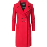 NAVAHOO Wintermantel "Wooly" edler Damen Trenchcoat in Wollmantel-Optik