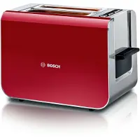 Bosch TAT8614N, 2 Scheibe(n), Rot, Edelstahl, Tasten, LED, 860 W
