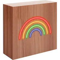BigBen Interactive CBLNEONINDURAINBOWL, 15 W, Kabellos, 10 m, Tragbarer Mono-Lautsprecher, Holz, Universal