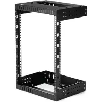 StarTech.com 15 HE Wandmontage Server Rack mit verstellbaren Schienen, Wandmontiertes Regal, 15U, 90 kg, 15,2 kg, Schwarz