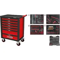 Ks Tools RACINGline SCHWARZ/ROT Werkstattwagen mit 7 Schubladen