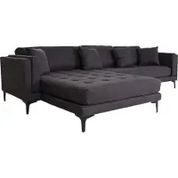 Mendler Sofa-Garnitur MCW-M27, Couch Ecksofa L-Form, Liegefläche links/rechts, Massiv-Holz 293cm Stoff/Textil dunkelgrau