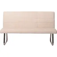 Mendler Esszimmer-Set MCW-G55, 2er-Set Stuhl + Sitzbank 180cm, Edelstahl gebürstet Stoff/Textil Chenille creme