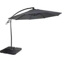 MCW Deluxe Ampelschirm MCW-D14, Sonnenschirm, rund Ø 3m Polyester Alu/Stahl 14kg anthrazit mit Ständer