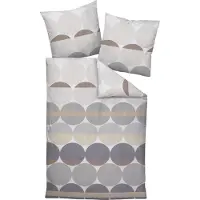 Janine Satin Bettwäsche J.D - Kreise, grau sand 155 x 220 cm Kreise grau sand