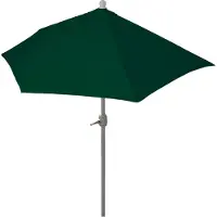 Mendler Sonnenschirm halbrund Lorca, Halbschirm Balkonschirm, UV 50+ Polyester/Alu 3kg 270cm grün ohne Ständer