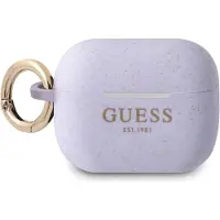 GUESS Guapsggeu Airpods Pro-Abdeckung Lila/Lila Silikon-Glitzer