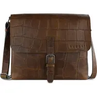 Bugatti Leder Umhängetasche Messenger Bag Cognac hellbraun