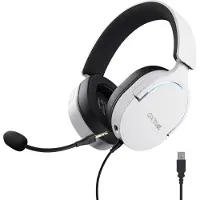 Trust Gaming GXT 490W Fayzo Gaming Headset USB 7.1 Surround Sound, 50mm Treiber, 35% Recyclingkunststoff, Mikrofon mit Geräuschunterdrückung, RGB Over-Ear Kopfhörer für PC PS5 - Weiß