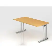 Hjh OFFICE PRO NANO 16 S - 160 x 80 Buche/Silber