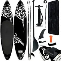 vidaXL SUP-Board-Set Aufblasbar 305x76x15 cm Schwarz