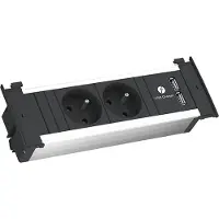 Bachmann Kapsa S Verlängerungskabel 2 m 2 AC-Ausgänge Indoor Aluminium - Schwarz (927.004)