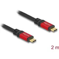 DeLOCK USB 5 Gbps Kabel USB Type-C Stecker zu Stecker PD 3.0 100 W E-Marker 2 m rot Metall, 2 m, USB C, USB C, USB 3.2 Gen 1 (3.1 Gen 1), 5 Gbit/s, Schwarz, Rot