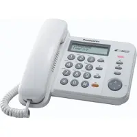 Panasonic KX-TS580EX1, Kabelgebundenes Mobilteil, Freisprecheinrichtung, 50 Eintragungen, Anrufer-Identifikation, Weiß