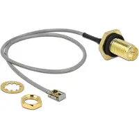 DeLOCK 89928, 0,2 m, Koaxial, SMA, MHF I LK, Schwarz, Grau