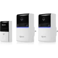 Byron DBY-23415 Funk-Türklingel-Set B415, Schwarz, Weiß, 80 dB, Haus, Büro, IP44, 10 Stück(e), 2 Stück(e)